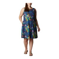 Columbia Women's Plus Size Chill River Printed Dress Front_Three_Fourths_Angled_Right