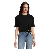 Hurley Women's Tie Front Active T Shirt Front_Flat