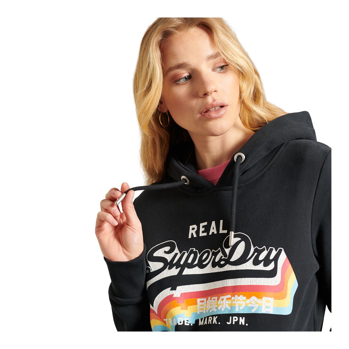 Superdry Women's Rainbow Vintage Logo NS Pullover Hoodie, Kangaroo Pocket