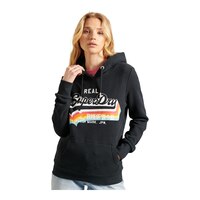 Superdry Women's Rainbow Vintage Logo NS Pullover Hoodie, Kangaroo Pocket Front_Flat