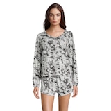 Hurley Women's Yummy Lounge Set, Short Sleeve Jersey and Shorts Front_Flat