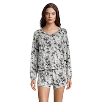 Hurley Women's Yummy Lounge Set, Short Sleeve Jersey and Shorts Front_Flat