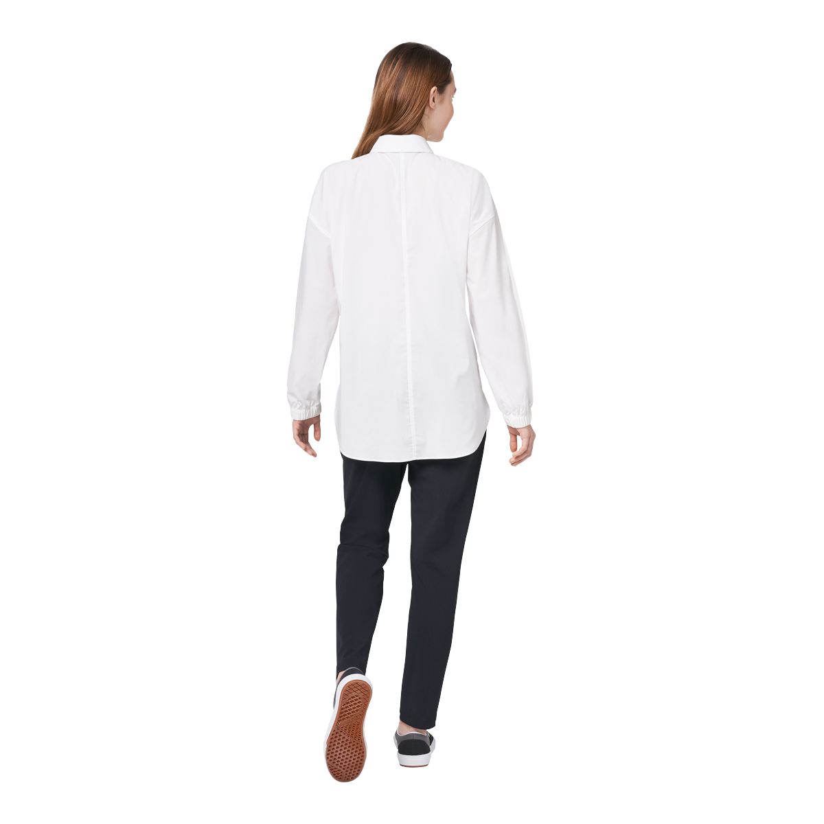Friday FWD Women's Long Slit Cotton Shirt, Loose Fit