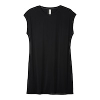 Friday FWD Women's Modal Short Sleeve Tunic Top, Relaxed Fit Front_Flat