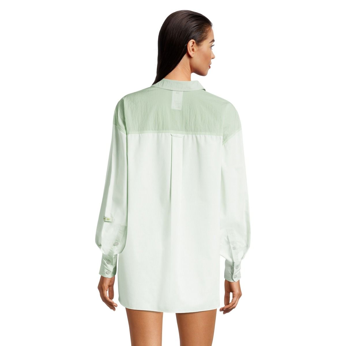 Reebok Women's Classic Tailoring Long Sleeve Button Up Shirt, Oversized