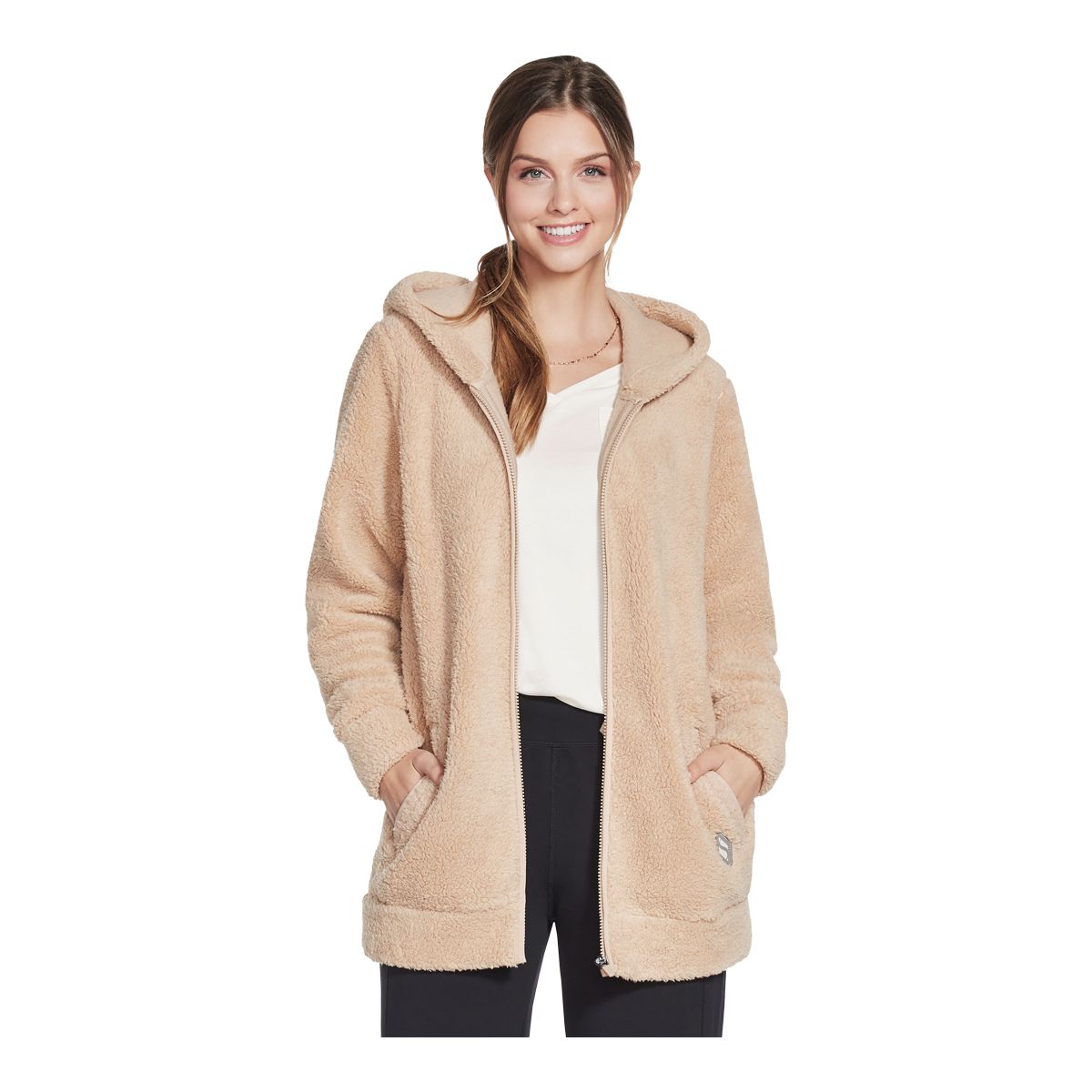 Skechers Women's Blissful Full Zip Jacket Hoodie, Plush, Oversized