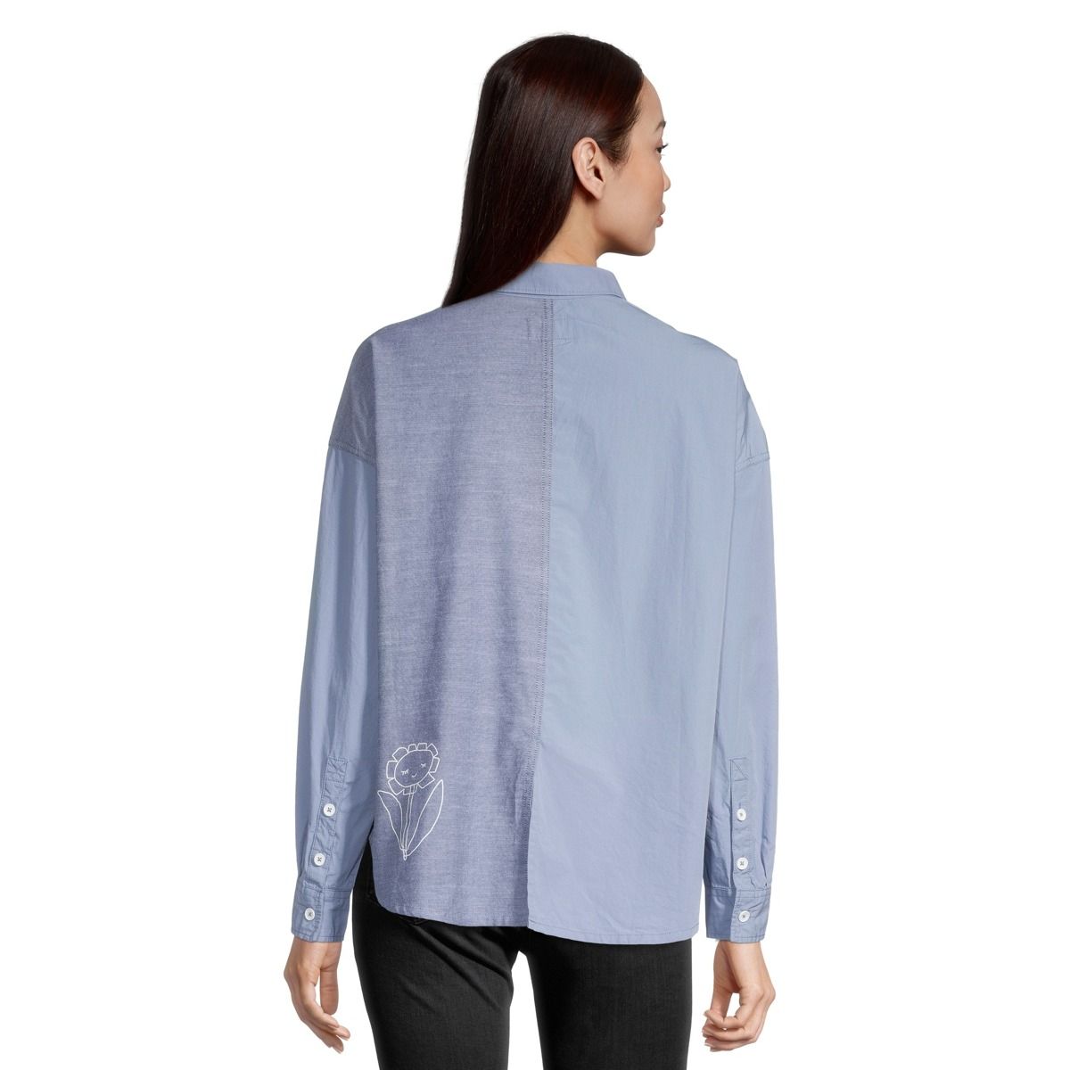 Converse Women's Botton Up Long Sleeve Shirt, Oversized