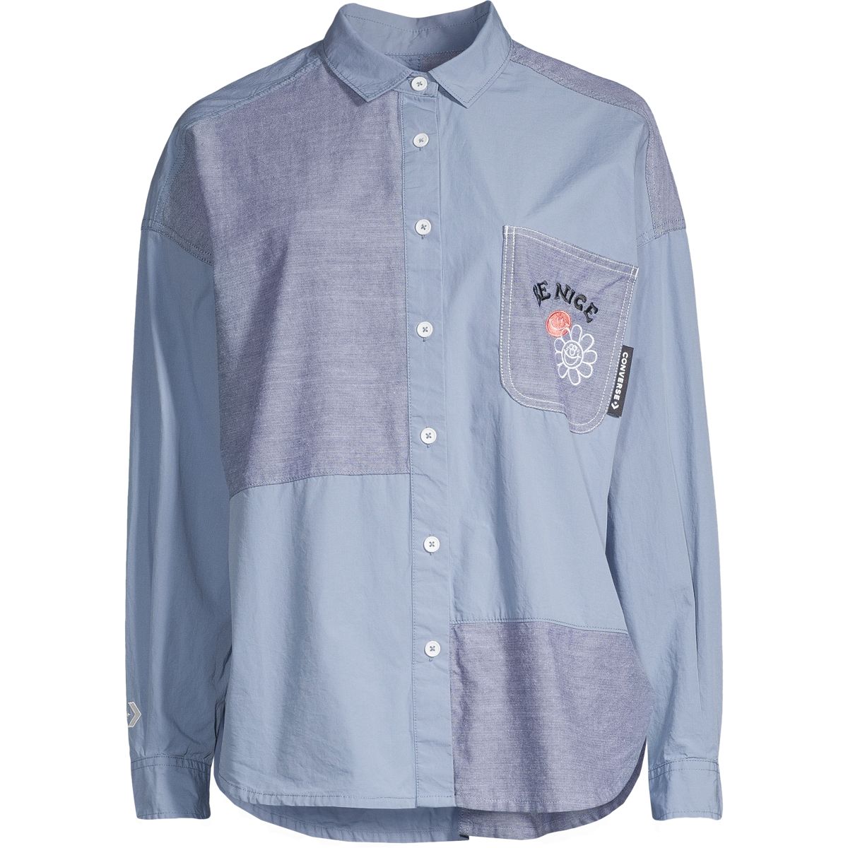 Converse Women's Botton Up Long Sleeve Shirt, Oversized