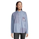 Converse Women's Botton Up Long Sleeve Shirt, Oversized Front_Flat