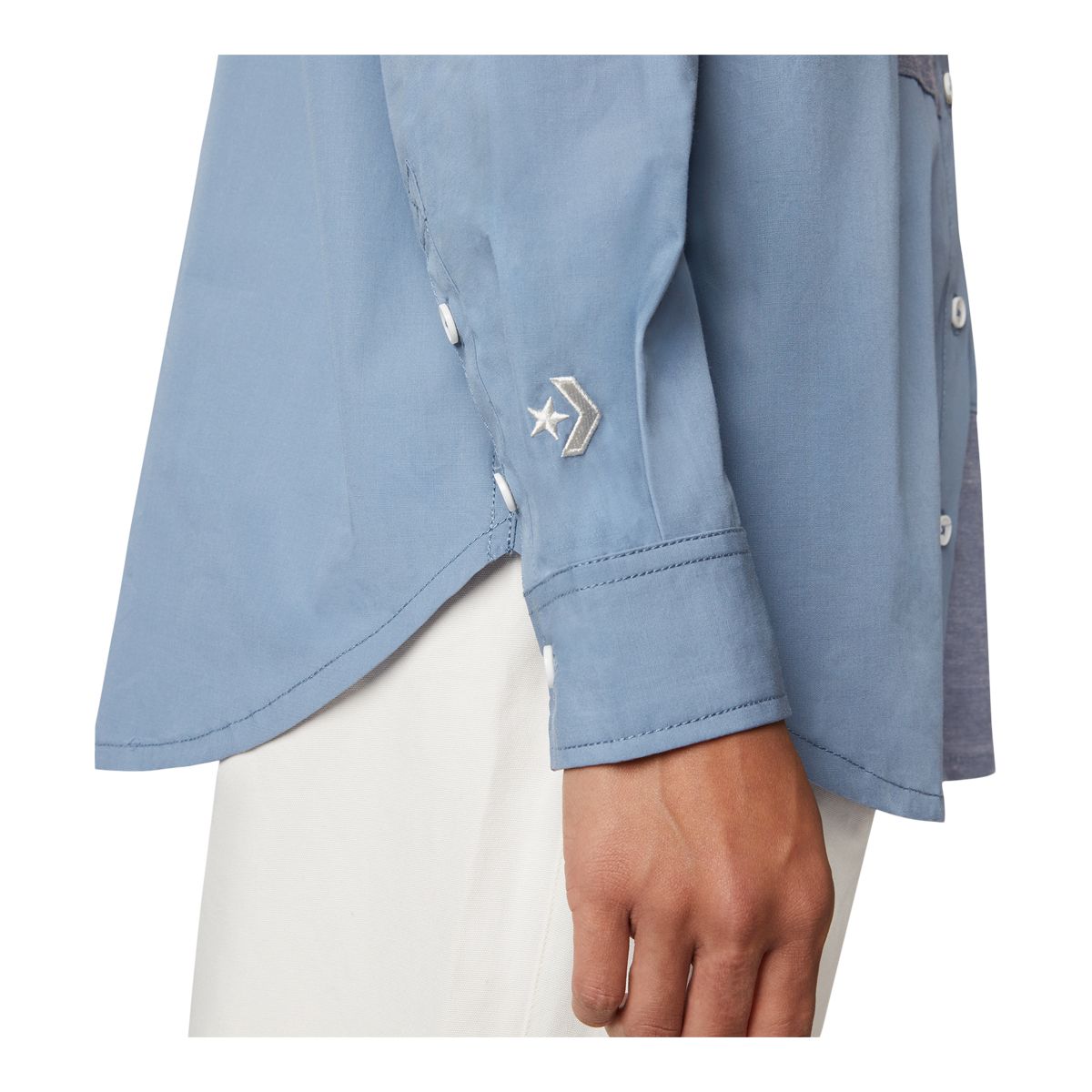 Converse Women's Botton Up Long Sleeve Shirt, Oversized