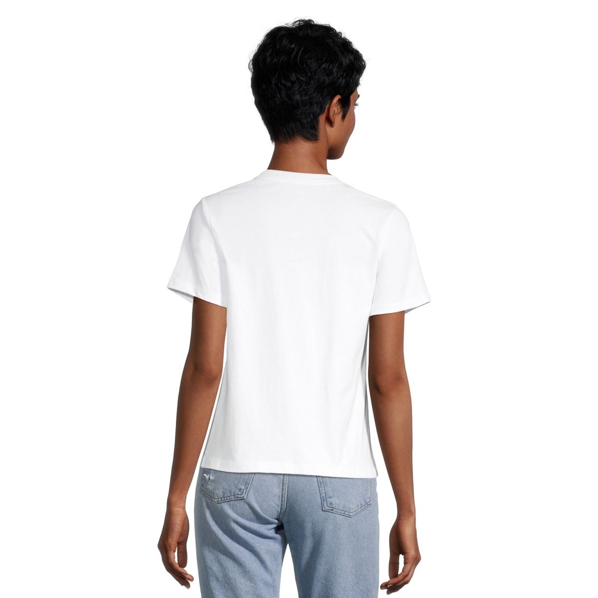 Converse Women's Floral Logo Graphic Cotton T Shirt, Relaxed Fit