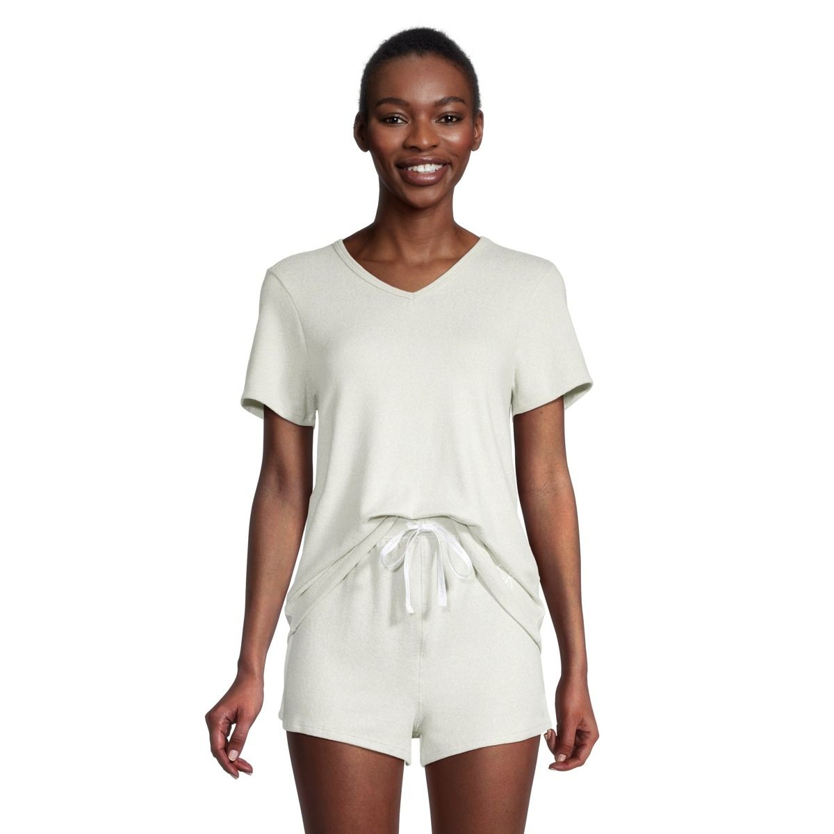 Calvin Klein Women's Featherweight Cotton Blend Lounge T Shirt And Shorts Set