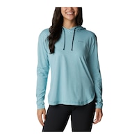Columbia Women's Sun Trek Pullover Hoodie, UPF 50 Front_Flat