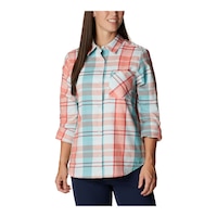 Columbia Women's Anytime Casual II Long Sleeve Button Up Shirt Front_Angled_Left