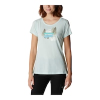 Columbia Women's Daisy Days Graphic T Shirt Front_Angled_Left