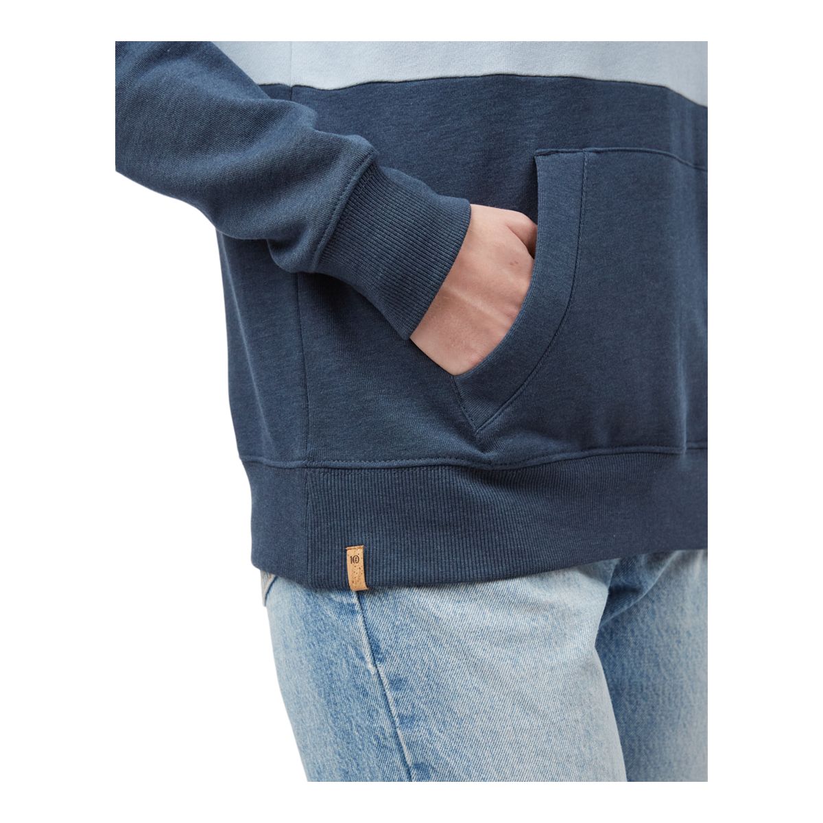 Tentree Women's TreeFleece Blocked Banshee Pullover Hoodie, Kangaroo Pocket