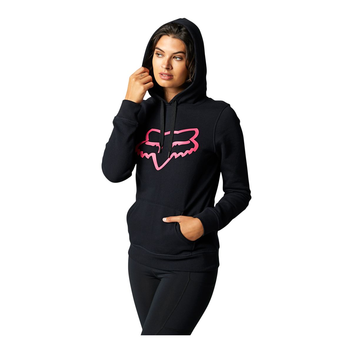 Fox Women's Boundary Pullover Hoodie, Midweight Fleece, Kangaroo Pocket