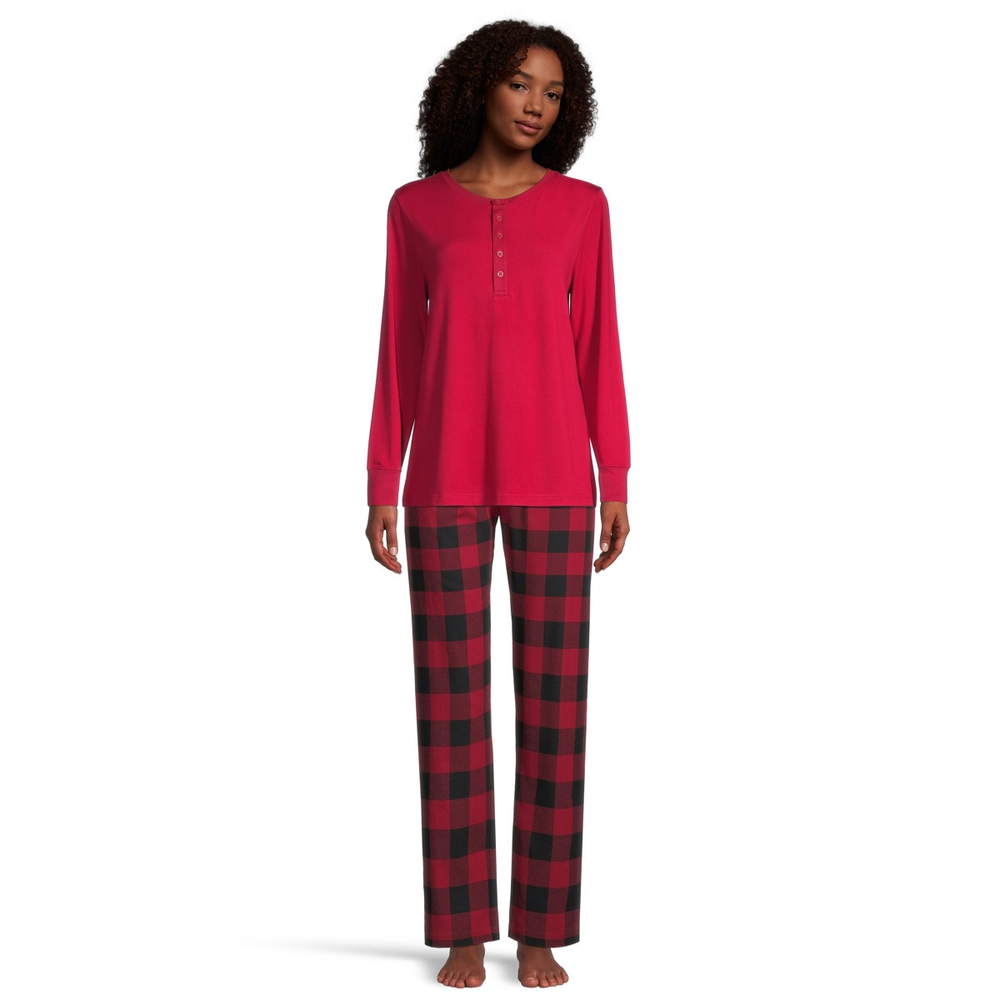 Women's Ski Flannel Pajama Pants Red Plaid