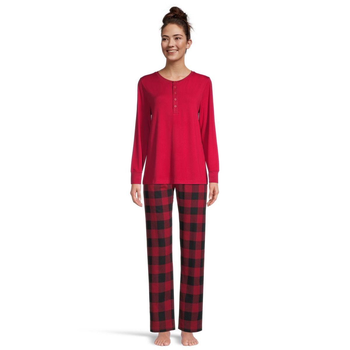 Ripzone Women's Willa Solid Henley Long Sleeve Pajama Shirt
