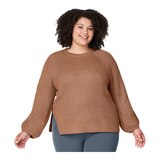 FWD Women's Plus Size Friday TCH Wool Slit Sweater Front_Flat