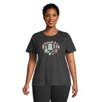 Woods Women's Cayley Graphic Cotton Blend T Shirt, Plus Size Front_Flat