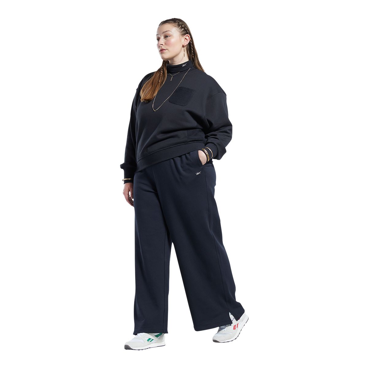 Reebok Women's Classics Wide Fit Wide Leg Pants, Casual