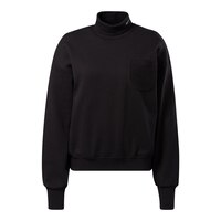 Reebok Women's Classics Wide Cotton Long Sleeve French Terry Shirt, Oversized Front_Flat