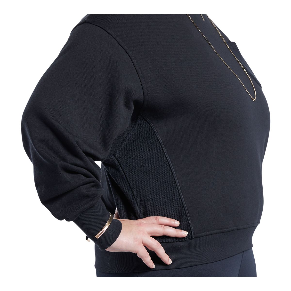 Reebok Women's Classics Wide Cotton Turtleneck Sweatshirt, Plus Size
