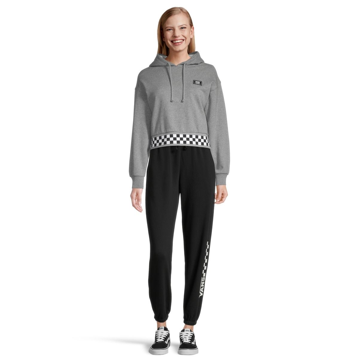 Vans Women's Boom Boom 88 Cropped Hoodie, Cotton Blend, Oversized