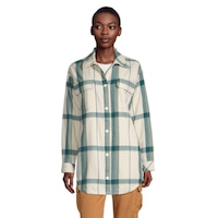 Vans Women's Hal Plaid Shacket, Relaxed Fit Front_Flat