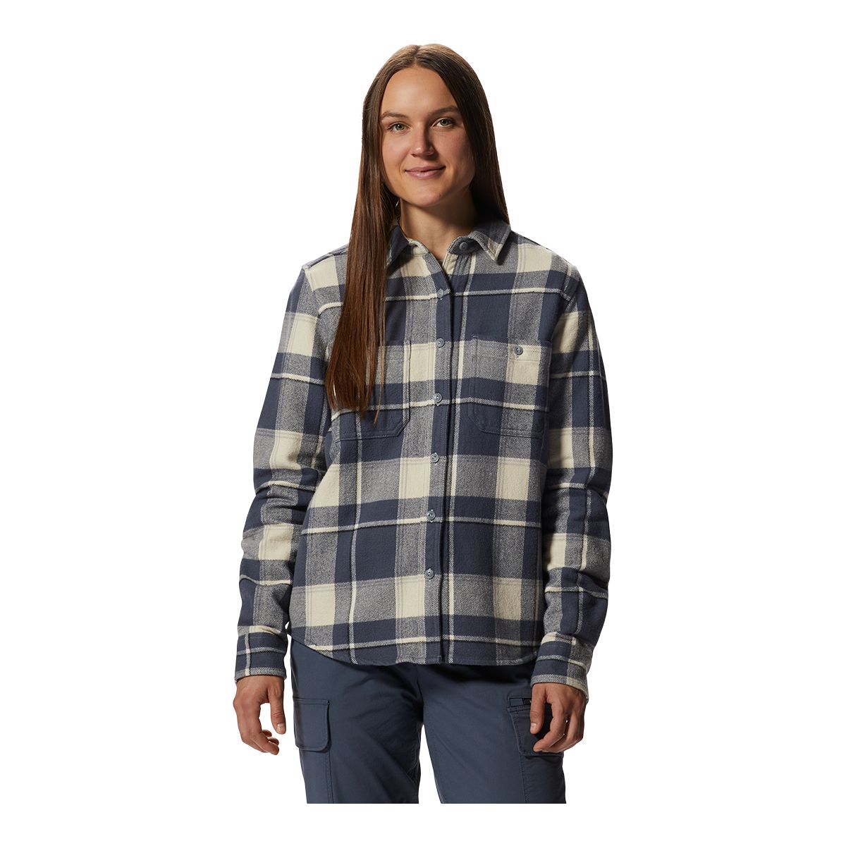 Image of Mountain Hardwear Women's Plusher Button Up Flannel Plaid Shirt