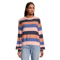 Roxy Women's Loft Music Stripe Pullover Sweater Front_Flat