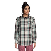 The North Face Women's Berkeley Button Up Plaid Shirt Front_Flat