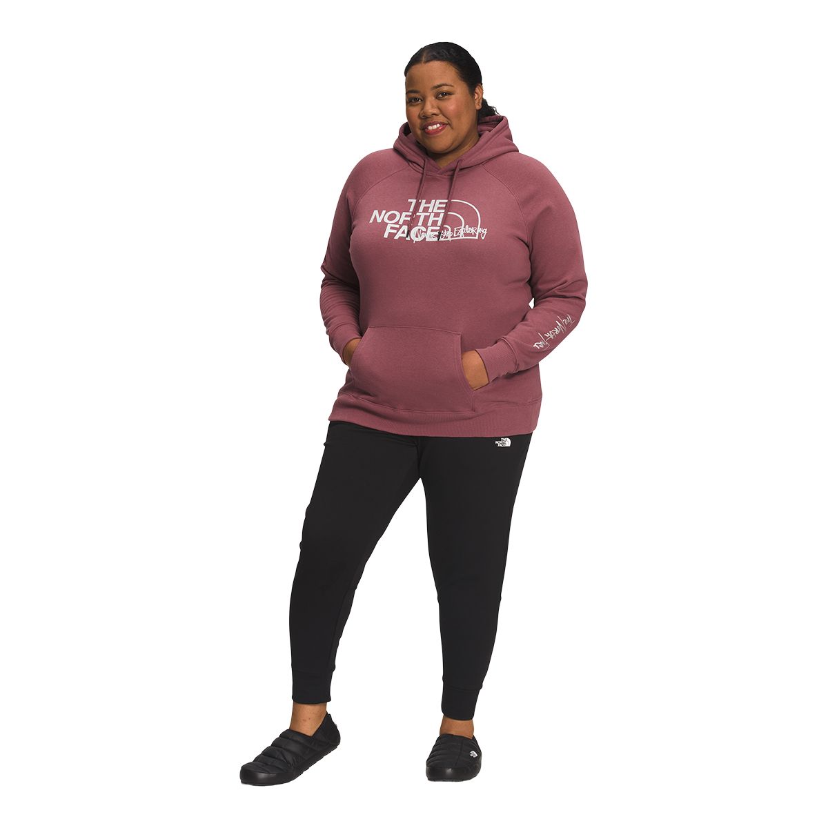 The North Face Women's Graphic Injection Pullover Hiking Hoodie, Plus Size, Waterproof Front_Angled_Left