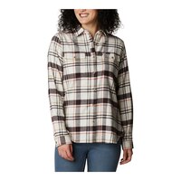 Columbia Women's Pine Street™ Long Sleeve Stretch Flannel Shirt Front_Flat