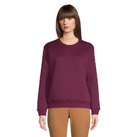 Columbia Women's Lodge™ Crewneck  Quilted Sweatshirt, Relaxed Fit Front_Flat