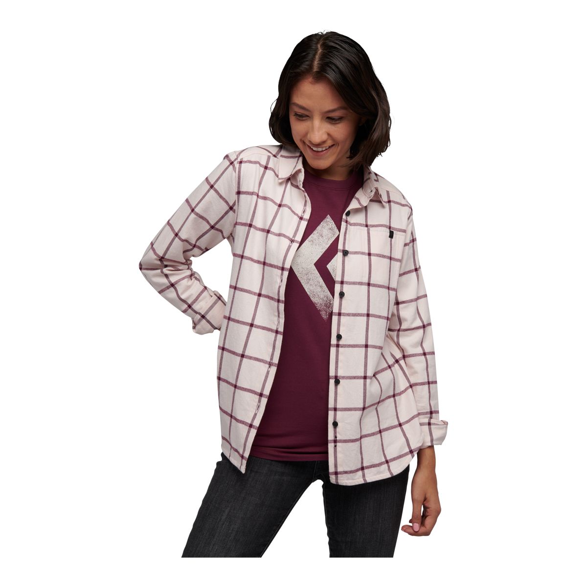 Black Diamond Women's Serenity Long Sleeve Flannel Plaid Shirt
