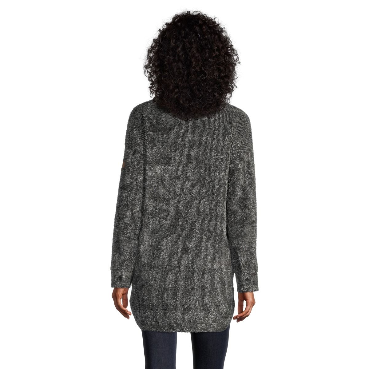 Roxy Women's Over And Out Button Up Fleece Shacket, Oversized