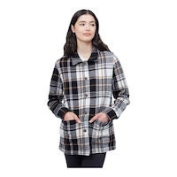 tentree Women's Flannel Utility Jacket Front_Flat