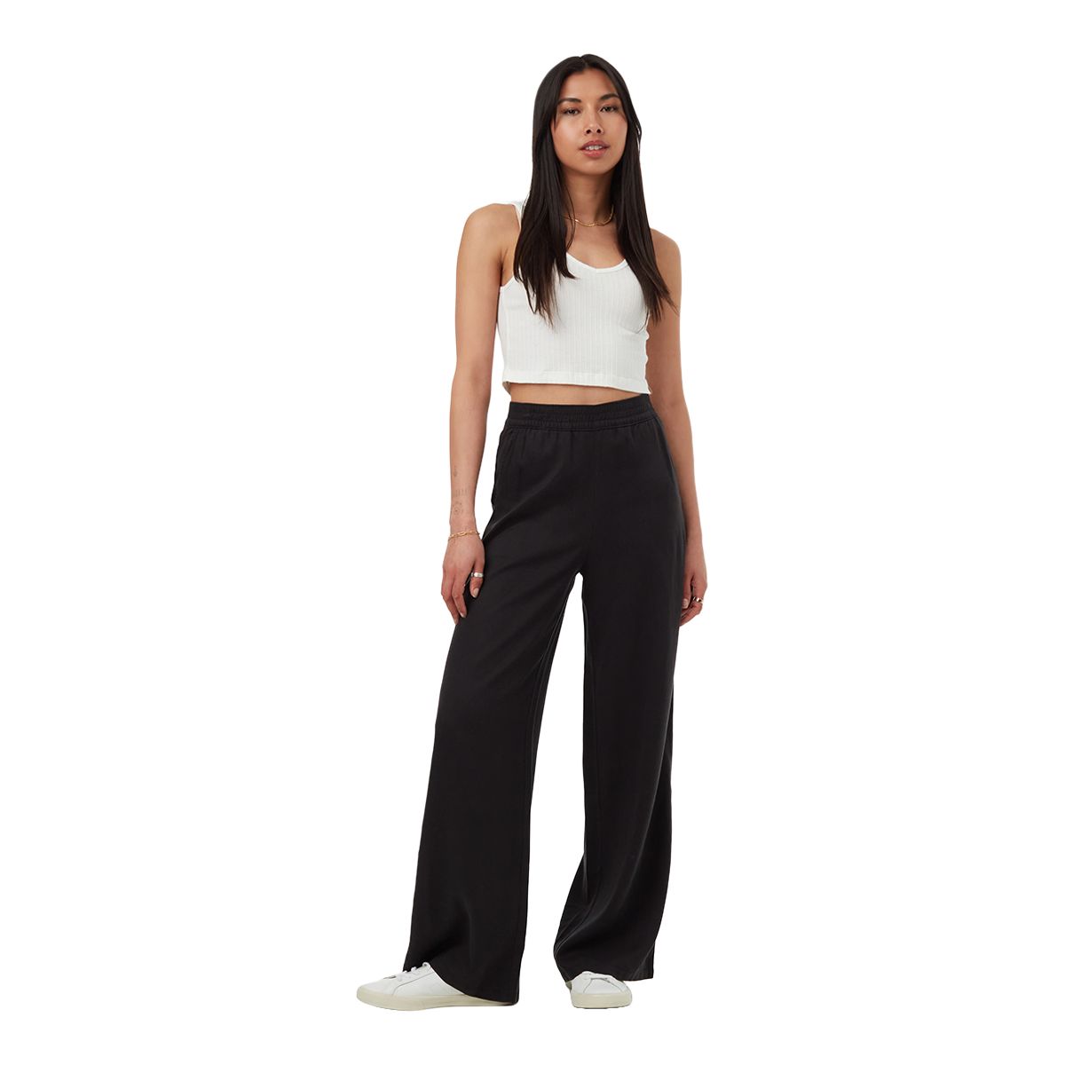 Wide Leg Pants With a High Waist in Tencel and Organic Cotton Stretch  French Terry, Ready to Ship, Various Sizes, Black, Charcoal -  Canada