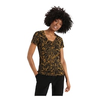 Icebreaker Women's Tech Lite Scoop Ferns T Shirt Front_Flat