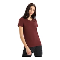 Icebreaker Women's Central Classic T Shirt Front_Angled_Right