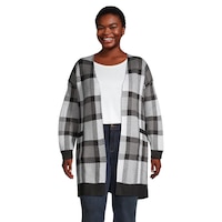 Ripzone Women's Plus Size Rowan Long Cardigan Sweater Front_Flat
