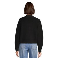 Ripzone Women's Montrel Button Up Cardigan Black Sweater Back_Flat
