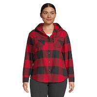Ripzone Women's Apex 2.0 Hooded Flannel Top Front_Flat