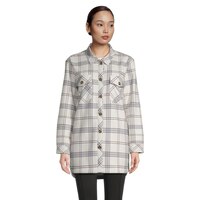 Woods Women's Evelyn Plaid Shacket Front_Flat