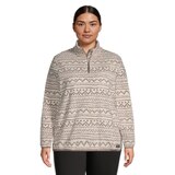 Woods Women's Plus Size Blakiston Quarter Zip Fleece Top Front_Flat