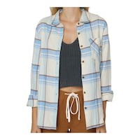 O'Neill Women's Logan Flannel Top Front_Flat