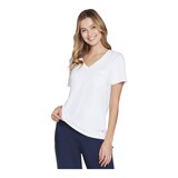 Skechers Women's Go Dri Serene V-Neck T-Shirt Front_Angled_Left