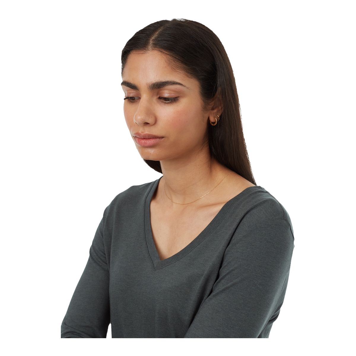 tentree Women's TreeBlend V-Neck Long Sleeve T Shirt